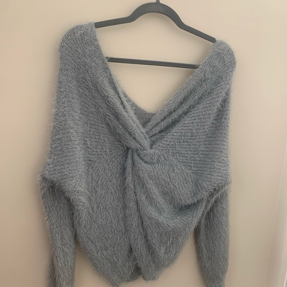 Fuzzy Blue Sweater - Picture 2 of 2